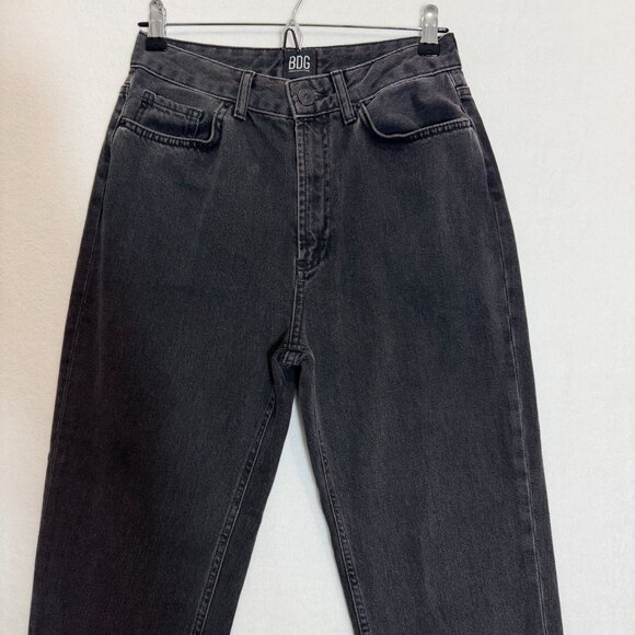 BDG Urban Outfitters Mom Jeans W27 Black Gray High Rise Tapered 100% Cotton - Picture 13 of 13